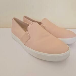 Vince Women's Pink Blair 5 Slip-On Leather Sneakers Shoe Loafers Size 7